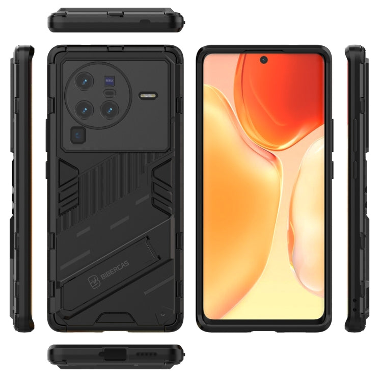 For vivo X80 Pro Punk Armor PC + TPU Phone Case with Holder(Black) - vivo Cases by PMC TechLife | Online Shopping South Africa | PMC TechLife