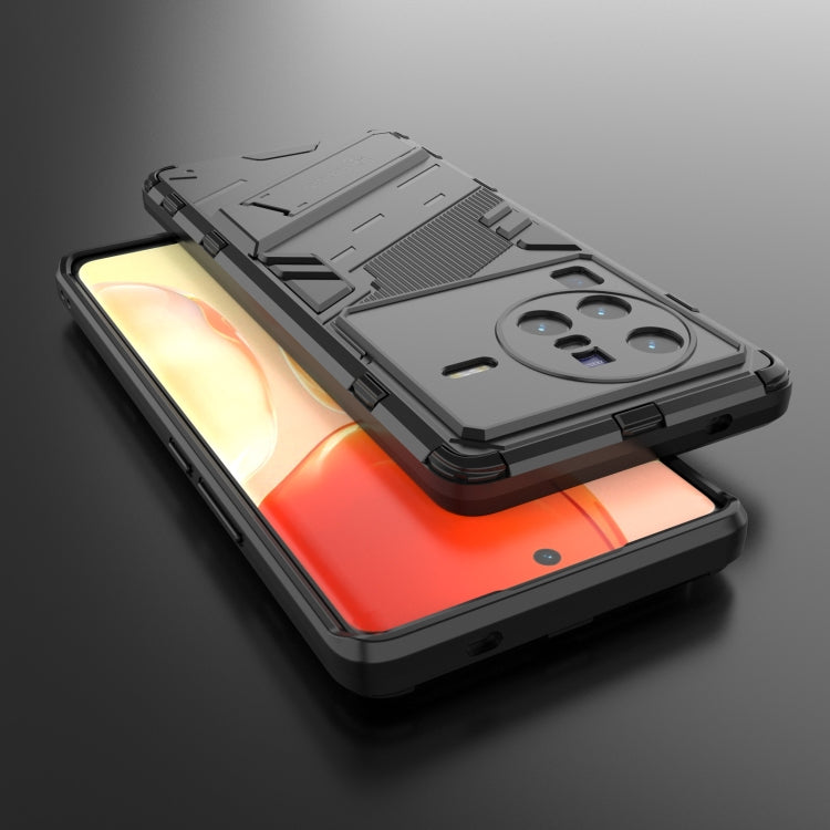 For vivo X80 Pro Punk Armor PC + TPU Phone Case with Holder(Black) - vivo Cases by PMC TechLife | Online Shopping South Africa | PMC TechLife