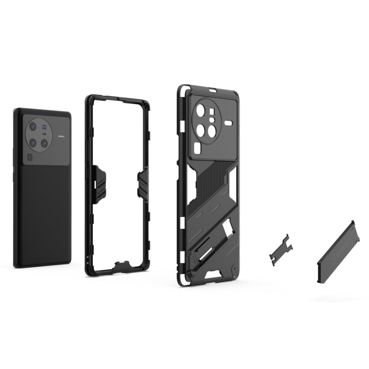 For vivo X80 Pro Punk Armor PC + TPU Phone Case with Holder(Black) - vivo Cases by PMC TechLife | Online Shopping South Africa | PMC TechLife