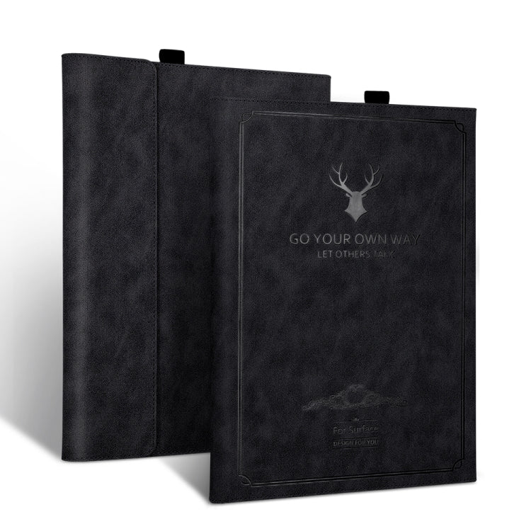 For Microsoft Surface Go 3 / 2 / 1 Deer Head Pattern Tablet Leather Case(Black) - Others by PMC Jewellery | Online Shopping South Africa | PMC Jewellery | Buy Now Pay Later Mobicred