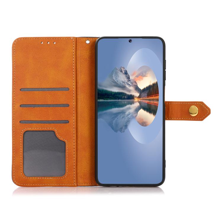 For iPhone 17 KHAZNEH Dual-color Cowhide Texture Flip Leather Phone Case(Blue) - free shipping - PMc TechLife - Order now!