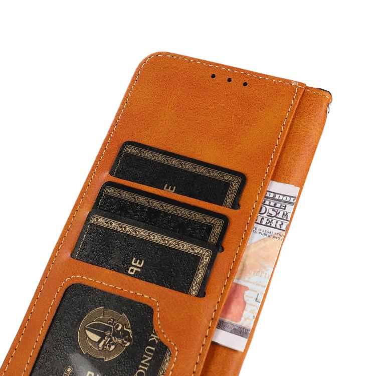 For iPhone 17 KHAZNEH Dual-color Cowhide Texture Flip Leather Phone Case(Blue) - free shipping - PMc TechLife - Order now!