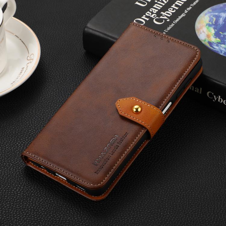 For iPhone 17 Air KHAZNEH Dual-color Cowhide Texture Flip Leather Phone Case(Brown) - free shipping - PMc TechLife - Order now!