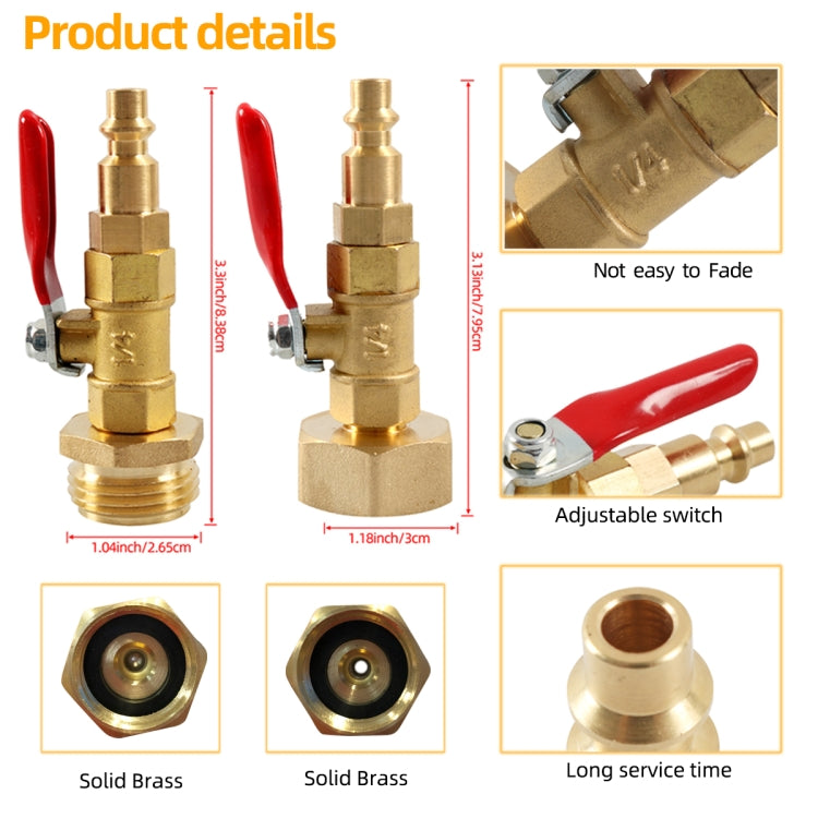 A6863 RV Female + Male 1/4 Drain Fitting Adapter with Storage Bag - Others by PMC TechLife | Online Shopping South Africa | PMC TechLife | Buy Now Pay Later Mobicred