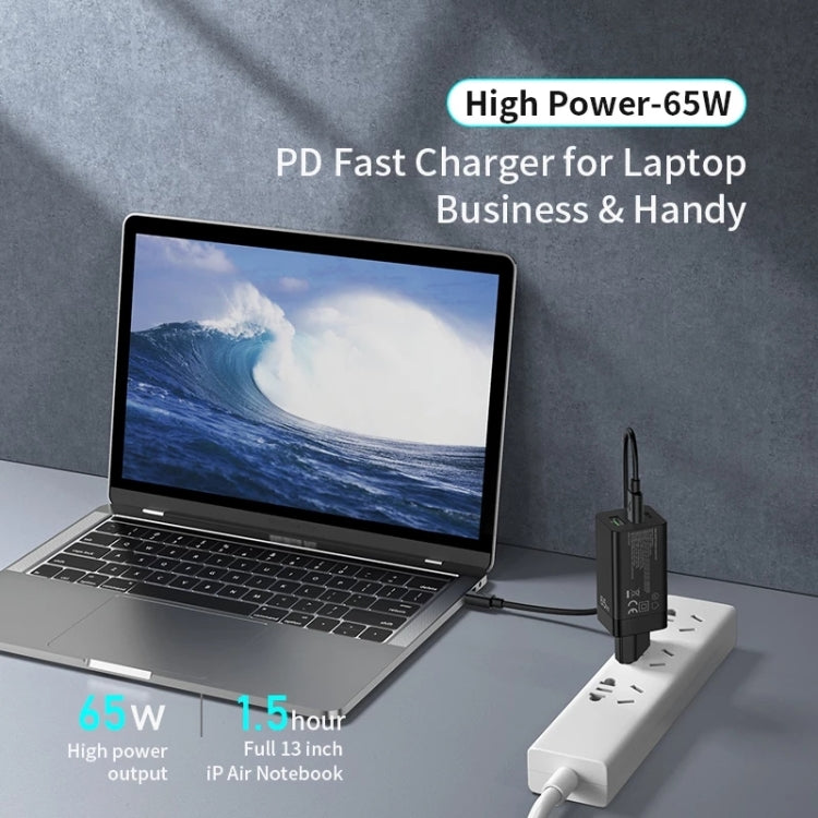 awei PD9 65W Dual Type-C / USB-C + USB GaN Fast Charging Travel Charger, EU Plug(White) - USB Charger by awei | Online Shopping South Africa | PMC Jewellery | Buy Now Pay Later Mobicred