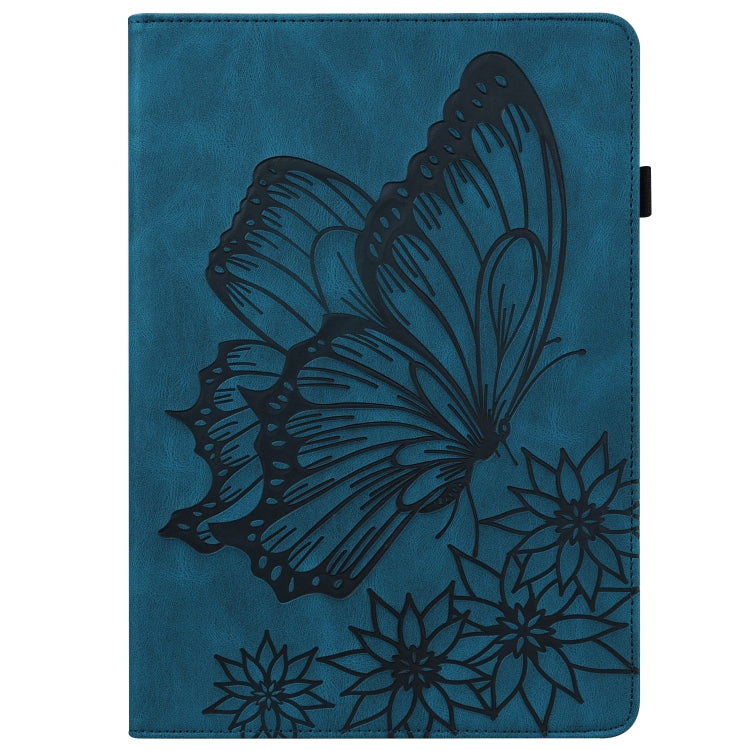 For Realme Pad Big Butterfly Embossed Leather Tablet Case(Blue) - Realme by PMC TechLife | Online Shopping South Africa | PMC TechLife | Buy Now Pay Later Mobicred