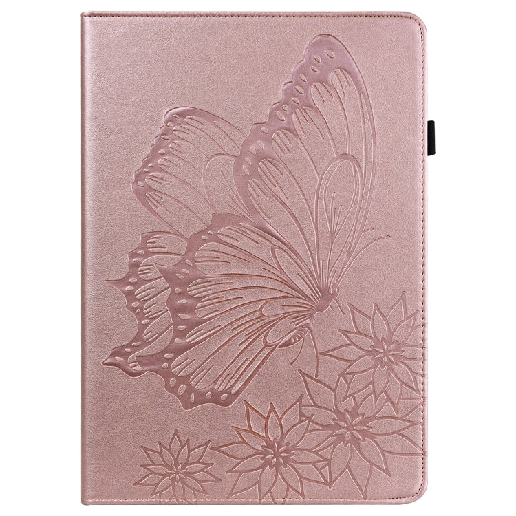 For Lenovo Tab P11 Big Butterfly Embossed Leather Tablet Case(Rose Gold) - Lenovo by PMC TechLife | Online Shopping South Africa | PMC TechLife | Buy Now Pay Later Mobicred