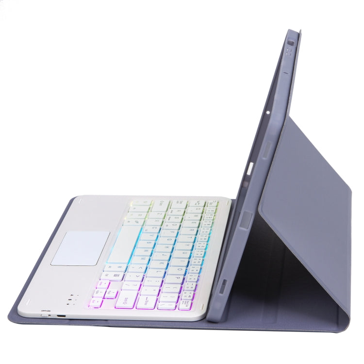 For Samsung Galaxy Tab S8 / S7 A700B-AS Candy Color Backlight Bluetooth Keyboard Leather Tablet Case(Purple) - Samsung Keyboard by PMC TechLife | Online Shopping South Africa | PMC TechLife