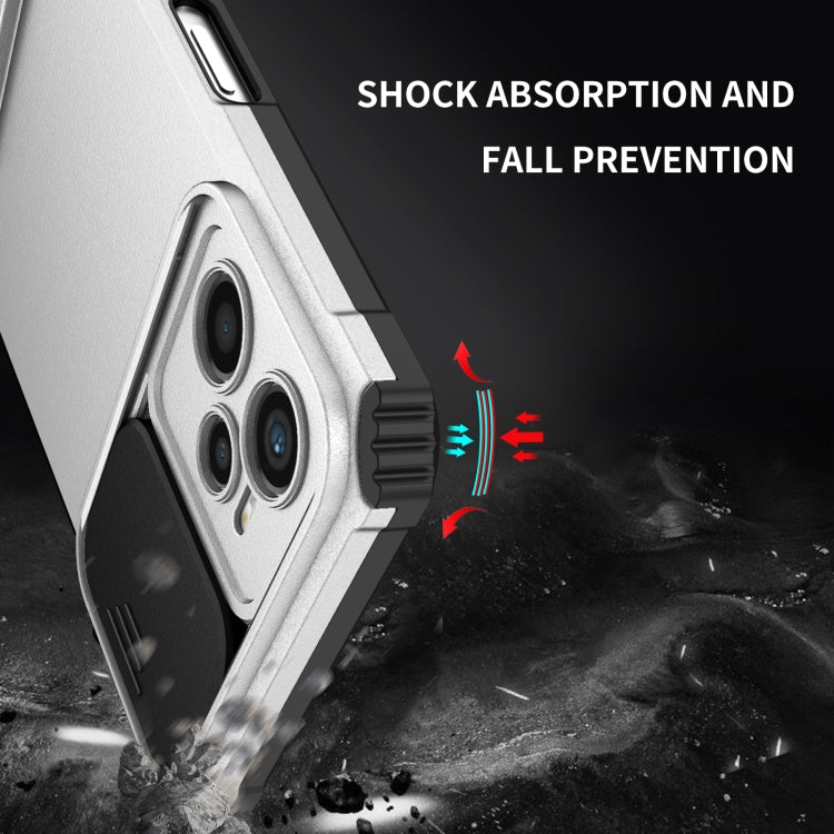 For OPPO Realme C35 Stereoscopic Holder Sliding Camshield Phone Case(White) - Realme Cases by PMC TechLife | Online Shopping South Africa | PMC TechLife