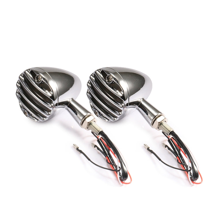 HP-Z056 1 Pair Retro Motorcycle Modified LED Turn Signal for Harley(Silver) - Signal Lights by PMC Jewellery | Online Shopping South Africa | PMC Jewellery | Buy Now Pay Later Mobicred
