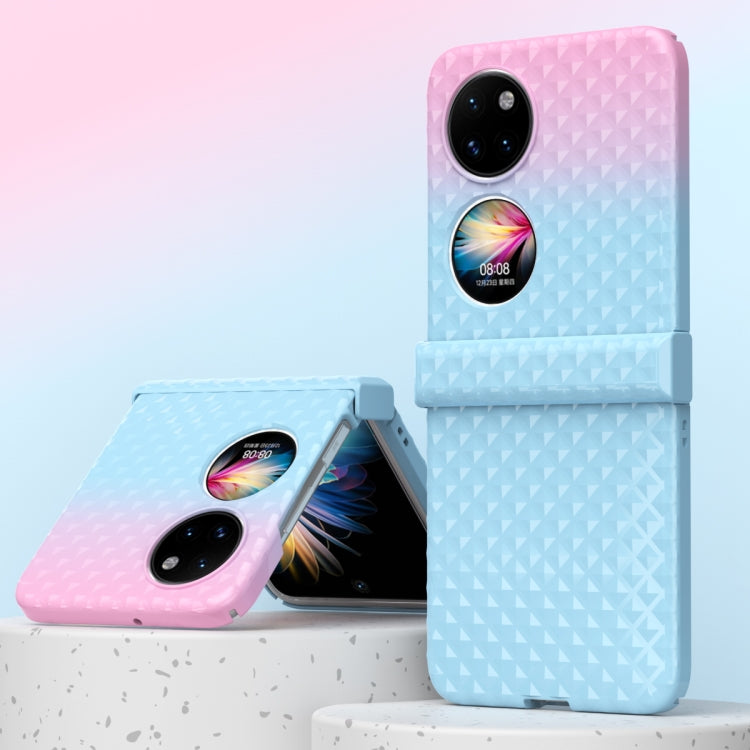 For Huawei P50 Pocket Rainbow Gradient Hinge Shockproof Phone Case(Blue Pink) - Huawei Cases by PMC TechLife | Online Shopping South Africa | PMC TechLife | Buy Now Pay Later Mobicred