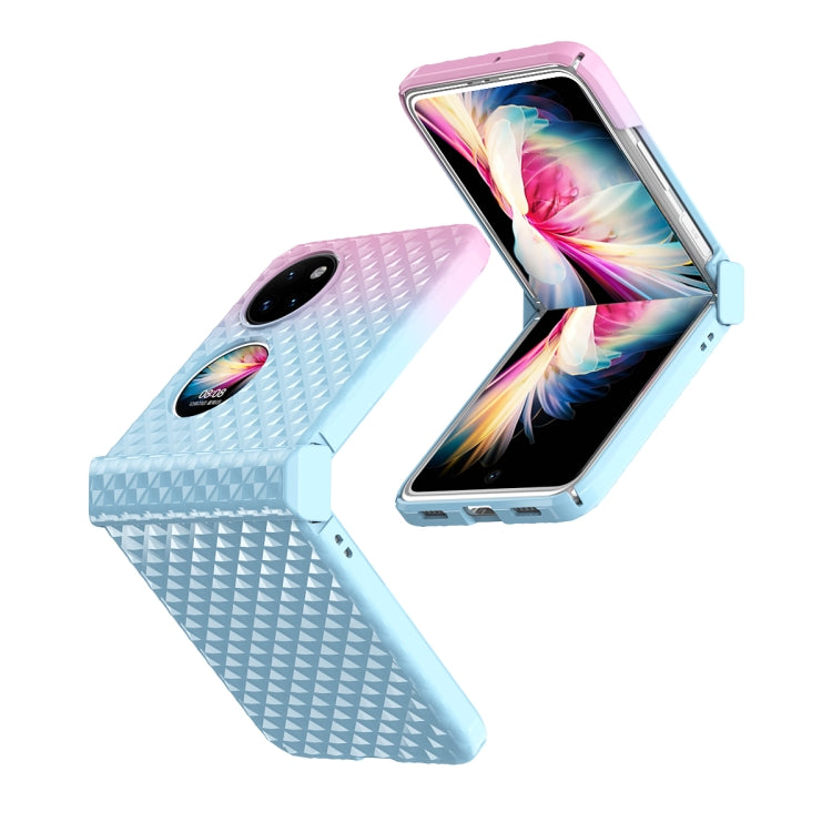 For Huawei P50 Pocket Rainbow Gradient Hinge Shockproof Phone Case(Blue Pink) - Huawei Cases by PMC TechLife | Online Shopping South Africa | PMC TechLife | Buy Now Pay Later Mobicred