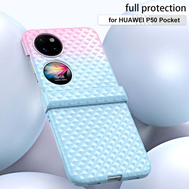 For Huawei P50 Pocket Rainbow Gradient Hinge Shockproof Phone Case(Blue Pink) - Huawei Cases by PMC TechLife | Online Shopping South Africa | PMC TechLife | Buy Now Pay Later Mobicred