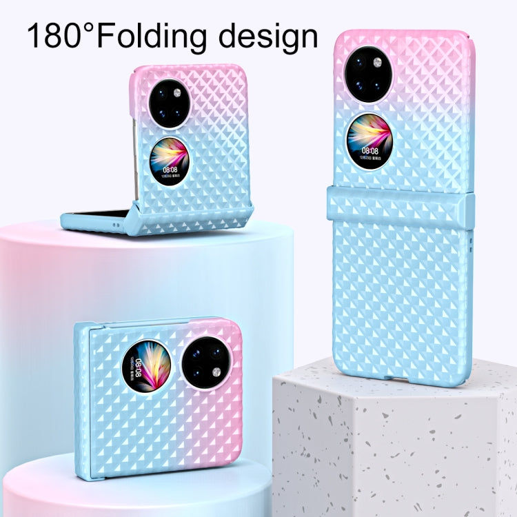 For Huawei P50 Pocket Rainbow Gradient Hinge Shockproof Phone Case(Blue Pink) - Huawei Cases by PMC TechLife | Online Shopping South Africa | PMC TechLife | Buy Now Pay Later Mobicred