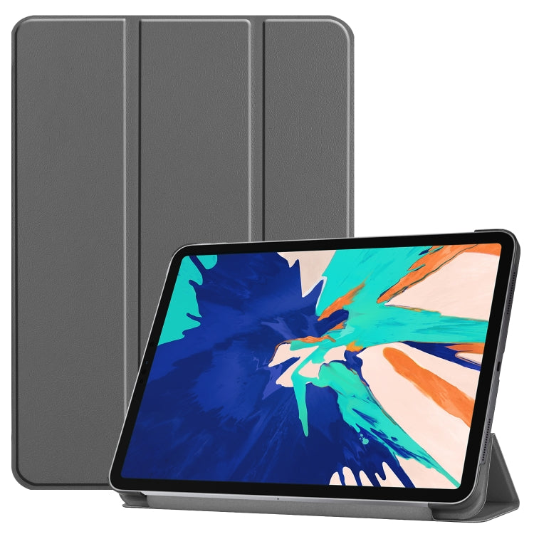 For iPad Air 13 2024 / Pro 12.9 2022 Custer Texture 3-Fold Smart Leather Tablet Case(Gray) - iPad Pro 12.9 (2020) Cases by PMC Jewellery | Online Shopping South Africa | PMC Jewellery | Buy Now Pay Later Mobicred