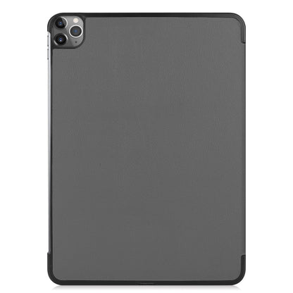 For iPad Air 13 2024 / Pro 12.9 2022 Custer Texture 3-Fold Smart Leather Tablet Case(Gray) - iPad Pro 12.9 (2020) Cases by PMC Jewellery | Online Shopping South Africa | PMC Jewellery | Buy Now Pay Later Mobicred