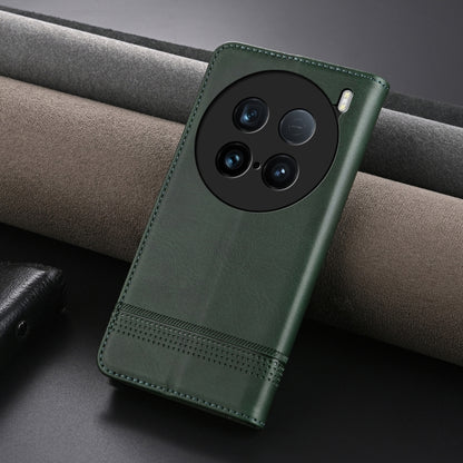 For vivo X100 Ultra AZNS Magnetic Calf Texture Leather Phone Case(Dark Green) - vivo Cases by AZNS | Online Shopping South Africa | PMC Jewellery | Buy Now Pay Later Mobicred