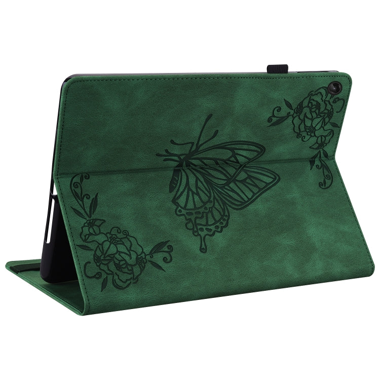 For Lenovo Tab M10 10.1 3rd Gen Butterfly Flower Embossed Leather Tablet Case(Green) - Lenovo by PMC TechLife | Online Shopping South Africa | PMC TechLife | Buy Now Pay Later Mobicred