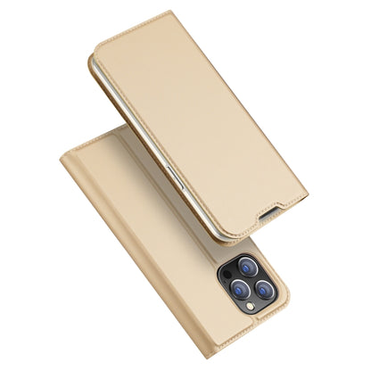 For iPhone 14 Pro Max DUX DUCIS Skin Pro Series Shockproof Horizontal Flip Leather Phone Case (Gold) - iPhone 14 Pro Max Cases by DUX DUCIS | Online Shopping South Africa | PMC Jewellery | Buy Now Pay Later Mobicred