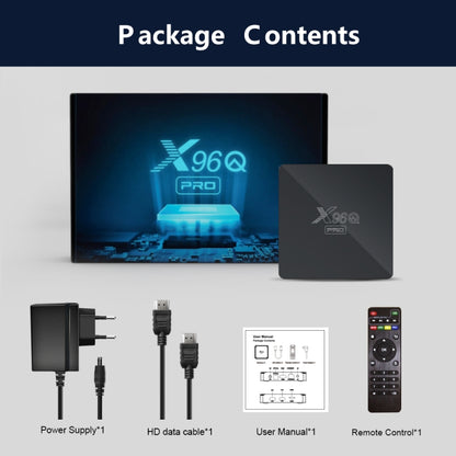 X96Q PRO 4K Smart TV BOX Android 10.0 Media Player, Allwinner H313 Quad Core ARM Cortex A53, RAM: 2GB, ROM: 16GB, Plug Type:EU Plug - Others by PMC Jewellery | Online Shopping South Africa | PMC Jewellery | Buy Now Pay Later Mobicred