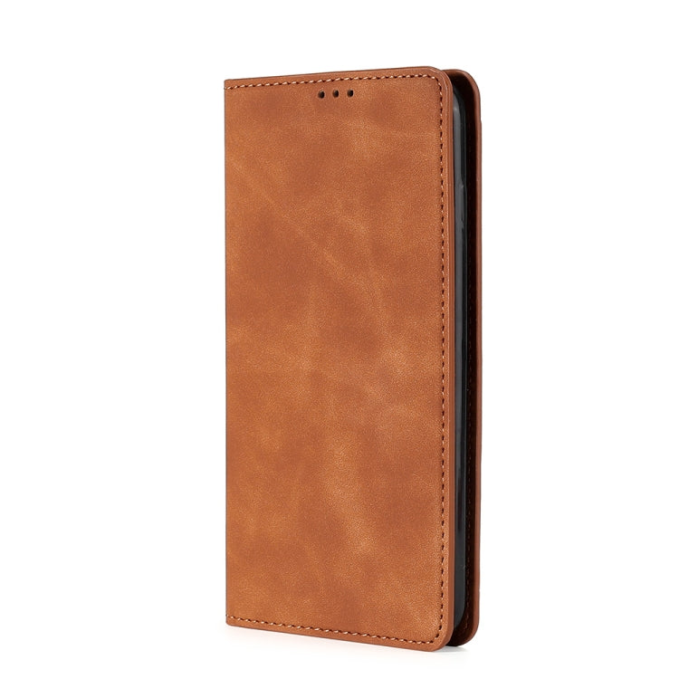 For DOOGEE X96 Pro Skin Feel Magnetic Horizontal Flip Leather Phone Case(Light Brown) - More Brand by PMC Jewellery | Online Shopping South Africa | PMC Jewellery | Buy Now Pay Later Mobicred