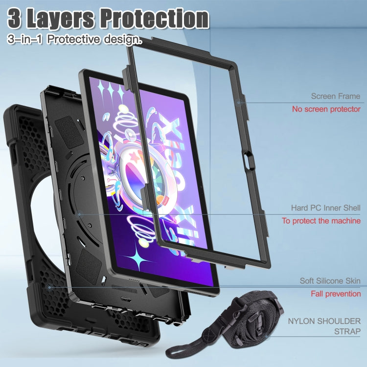 For Lenovo Tab M10 Plus 10.6 3rd Gen 2022 Silicone + PC Protective Tablet Case(Black) - Lenovo by PMC TechLife | Online Shopping South Africa | PMC TechLife | Buy Now Pay Later Mobicred