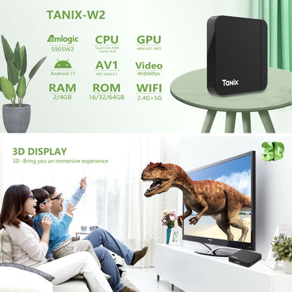 Tanix W2 Amlogic S905 Quad Core Smart TV Set Top Box, RAM:2G+16G With Dual Wifi/BT(EU Plug) - Amlogic S905 by PMC Jewellery | Online Shopping South Africa | PMC Jewellery | Buy Now Pay Later Mobicred