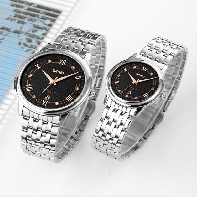 SKMEI 9272 Stainless Steel Buckle Strap Waterproof Quartz Watch Women(Silver Shell Silver Surface) - free shipping - PMC TechLife - Order now!