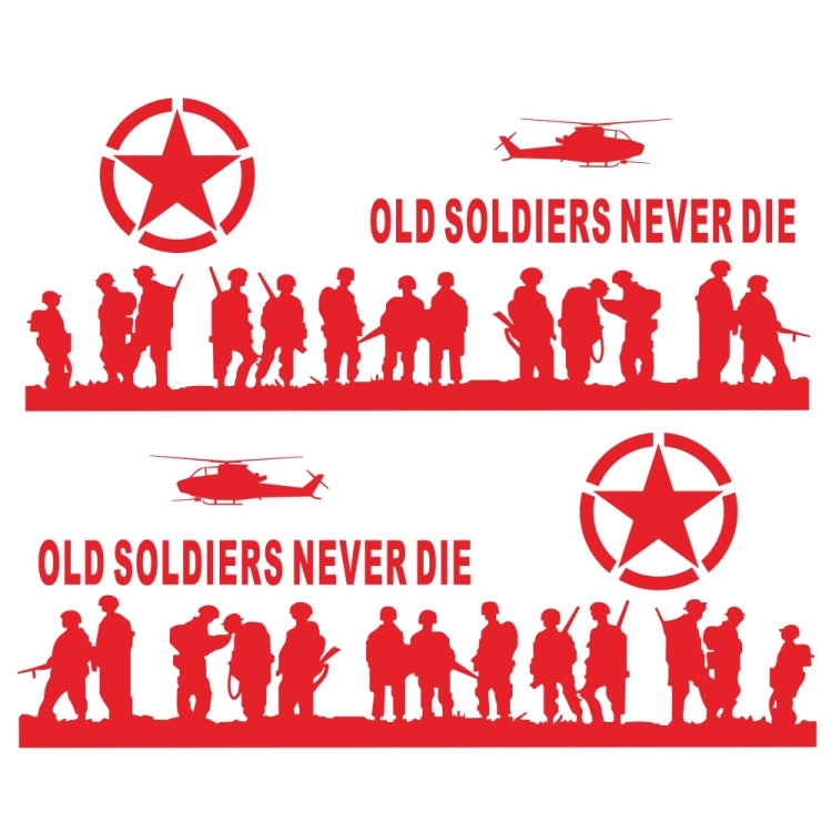 2 PCS/Set D-84 Old Soldiers Pattern Car Modified Decorative Sticker(Red) - Decorative Sticker by PMC Jewellery | Online Shopping South Africa | PMC Jewellery | Buy Now Pay Later Mobicred
