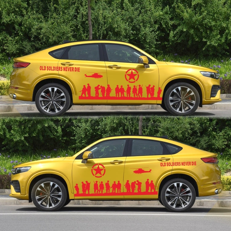 2 PCS/Set D-84 Old Soldiers Pattern Car Modified Decorative Sticker(Red) - Decorative Sticker by PMC TechLife | Online Shopping South Africa | PMC TechLife | Buy Now Pay Later Mobicred