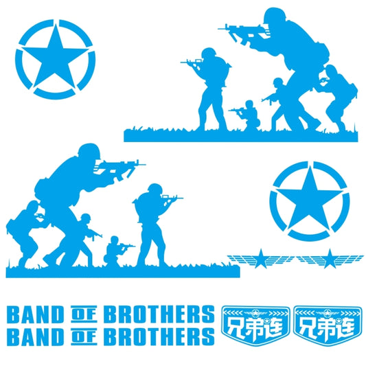 2 PCS/Set D-135 Band of Brothers Pattern Car Modified Decorative Sticker(Blue) - Decorative Sticker by PMC Jewellery | Online Shopping South Africa | PMC Jewellery | Buy Now Pay Later Mobicred