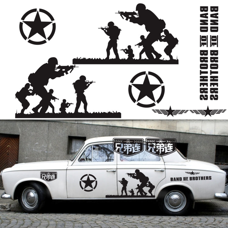 2 PCS/Set D-135 Band of Brothers Pattern Car Modified Decorative Sticker(Yellow) - Decorative Sticker by PMC TechLife | Online Shopping South Africa | PMC TechLife | Buy Now Pay Later Mobicred