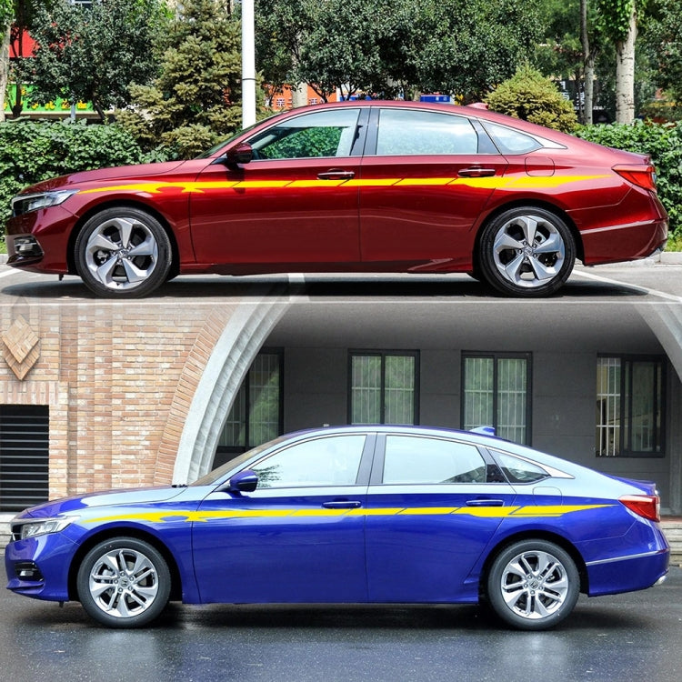 2 PCS/Set D-178 Waistline Pattern Car Modified Decorative Sticker(Yellow) - free shipping - PMC Jewellery - Order now!