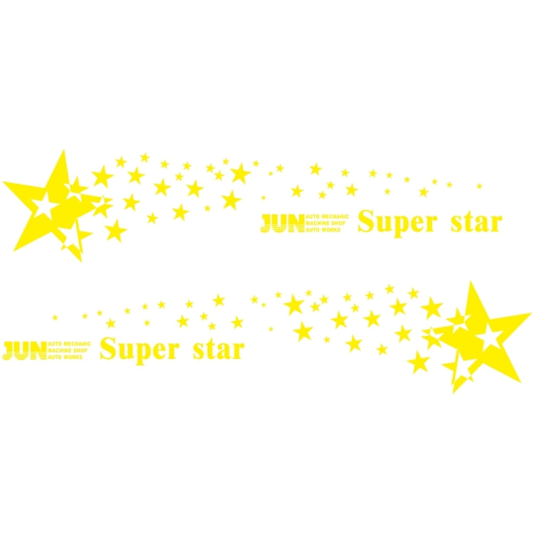 2 PCS/Set D-207 Star Pattern Car Modified Decorative Sticker(Yellow) - Decorative Sticker by PMC Jewellery | Online Shopping South Africa | PMC Jewellery | Buy Now Pay Later Mobicred