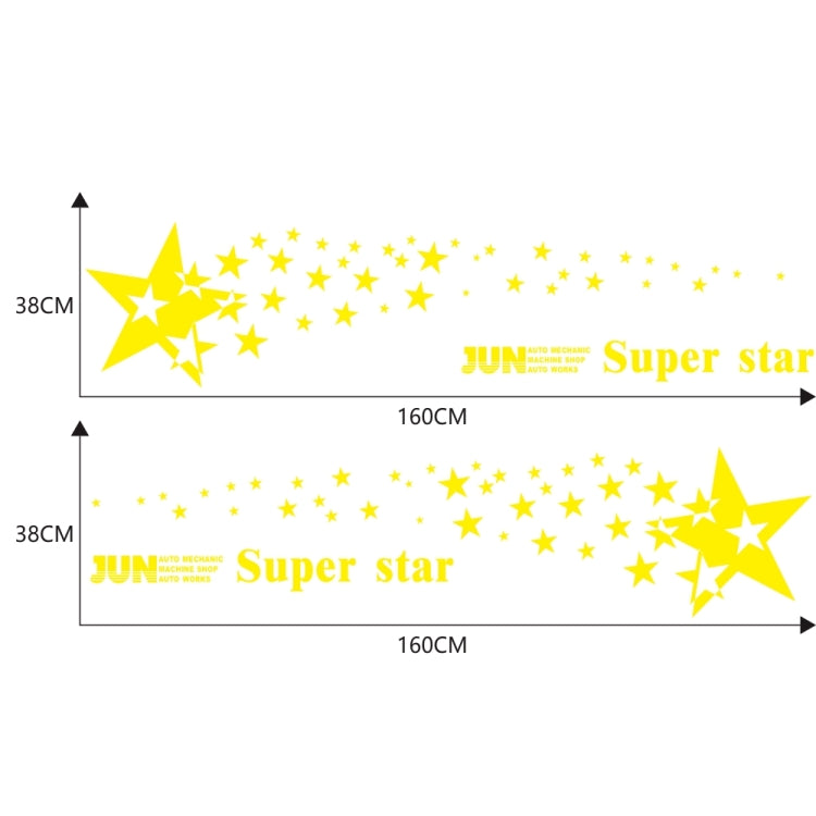 2 PCS/Set D-207 Star Pattern Car Modified Decorative Sticker(Yellow) - Decorative Sticker by PMC Jewellery | Online Shopping South Africa | PMC Jewellery | Buy Now Pay Later Mobicred