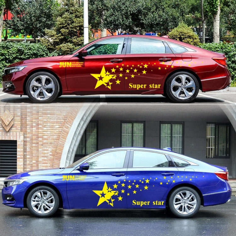 2 PCS/Set D-207 Star Pattern Car Modified Decorative Sticker(Yellow) - Decorative Sticker by PMC Jewellery | Online Shopping South Africa | PMC Jewellery | Buy Now Pay Later Mobicred