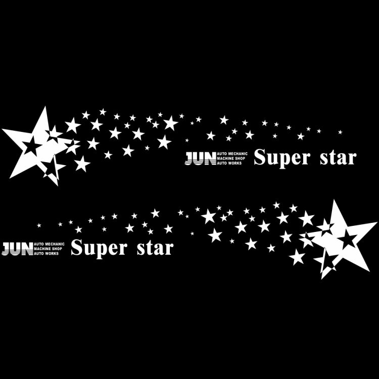 2 PCS/Set D-207 Star Pattern Car Modified Decorative Sticker(White) - free shipping - PMC Jewellery - Order now!