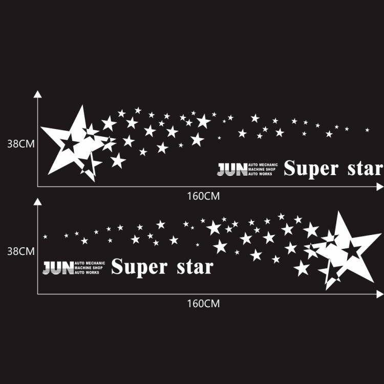 2 PCS/Set D-207 Star Pattern Car Modified Decorative Sticker(White) - free shipping - PMC Jewellery - Order now!