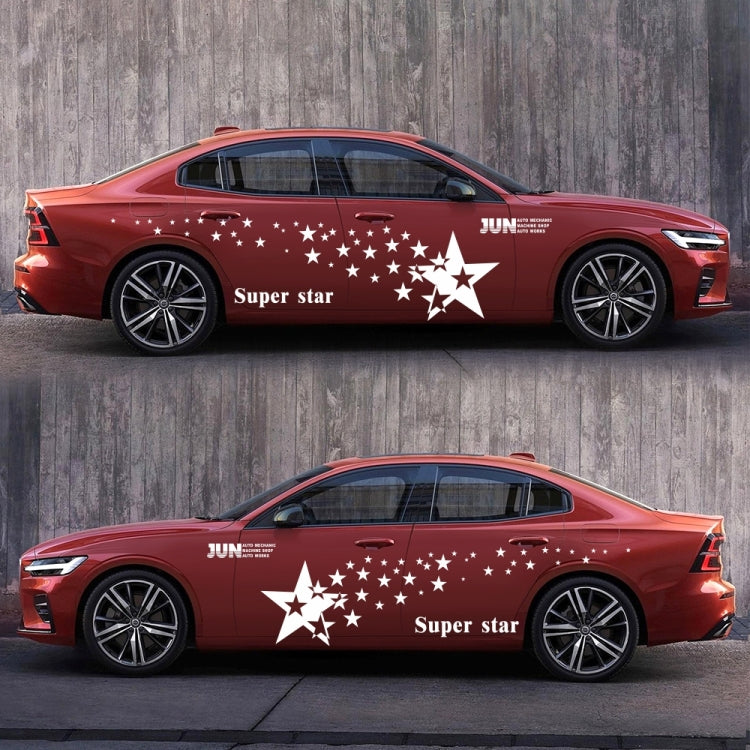 2 PCS/Set D-207 Star Pattern Car Modified Decorative Sticker(White) - free shipping - PMC Jewellery - Order now!