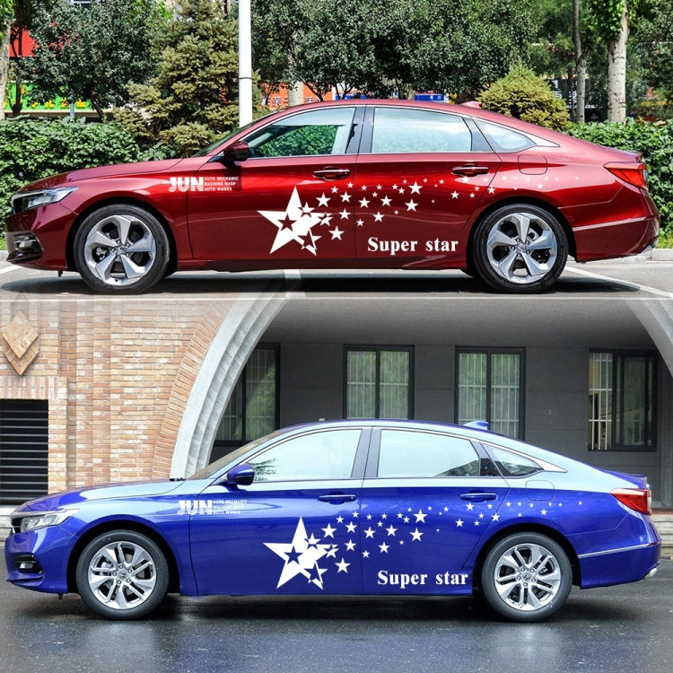 2 PCS/Set D-207 Star Pattern Car Modified Decorative Sticker(White) - free shipping - PMC Jewellery - Order now!