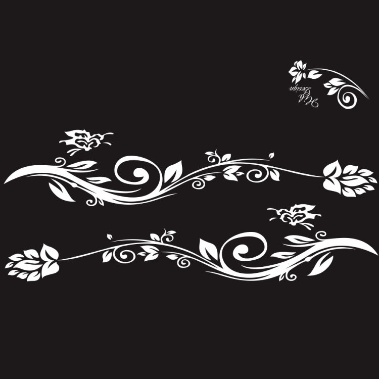 2 PCS/Set D-251 Butterfly Love Flowers Pattern Car Modified Decorative Sticker(White) - Decorative Sticker by PMC TechLife | Online Shopping South Africa | PMC TechLife | Buy Now Pay Later Mobicred
