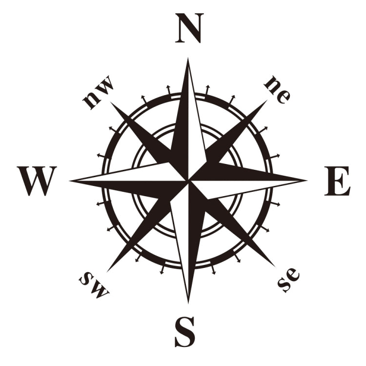 D-366 Compass Pattern Car Modified Decorative Sticker(Black) - Decorative Sticker by PMC TechLife | Online Shopping South Africa | PMC TechLife | Buy Now Pay Later Mobicred