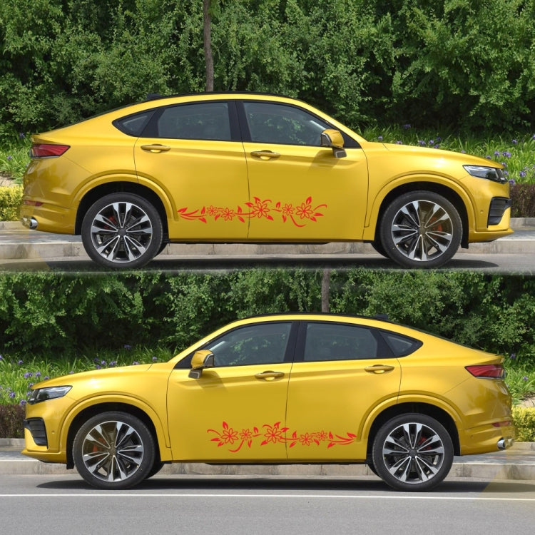 2 PCS/Set D-378 Flower Totem Pattern Car Modified Decorative Sticker(Red) - Decorative Sticker by PMC Jewellery | Online Shopping South Africa | PMC Jewellery | Buy Now Pay Later Mobicred