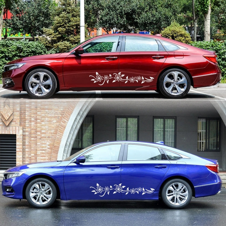 2 PCS/Set D-378 Flower Totem Pattern Car Modified Decorative Sticker(White) - Decorative Sticker by PMC Jewellery | Online Shopping South Africa | PMC Jewellery | Buy Now Pay Later Mobicred