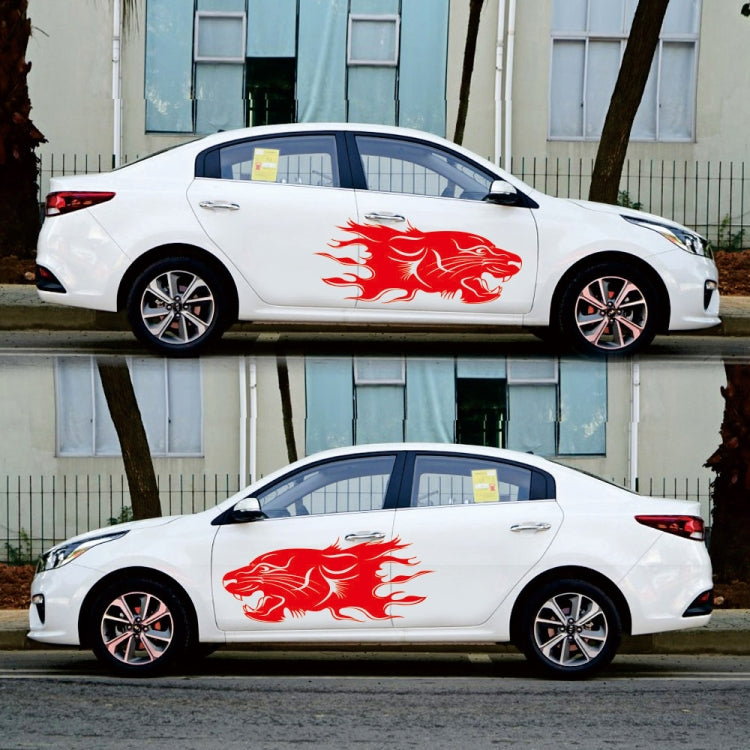 2 PCS/Set D-417 Lion Pattern Car Modified Decorative Sticker(Red) - Decorative Sticker by PMC Jewellery | Online Shopping South Africa | PMC Jewellery | Buy Now Pay Later Mobicred
