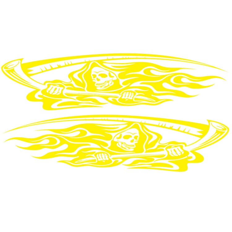 2 PCS/Set D-435 Grim Reaper Pattern Car Modified Decorative Sticker(Yellow) - Decorative Sticker by PMC TechLife | Online Shopping South Africa | PMC TechLife | Buy Now Pay Later Mobicred