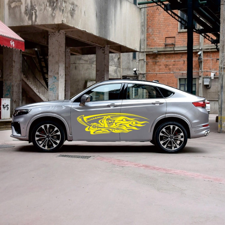 2 PCS/Set D-435 Grim Reaper Pattern Car Modified Decorative Sticker(Yellow) - Decorative Sticker by PMC TechLife | Online Shopping South Africa | PMC TechLife | Buy Now Pay Later Mobicred