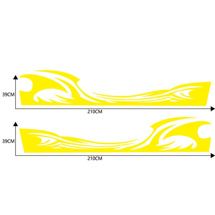 2 PCS/Set D-467 Waves Pattern Car Modified Decorative Sticker(Yellow) - Decorative Sticker by PMC TechLife | Online Shopping South Africa | PMC TechLife | Buy Now Pay Later Mobicred