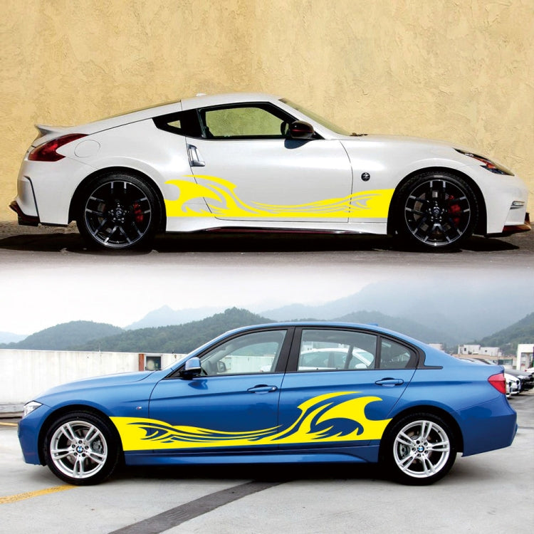 2 PCS/Set D-467 Waves Pattern Car Modified Decorative Sticker(Yellow) - Decorative Sticker by PMC TechLife | Online Shopping South Africa | PMC TechLife | Buy Now Pay Later Mobicred