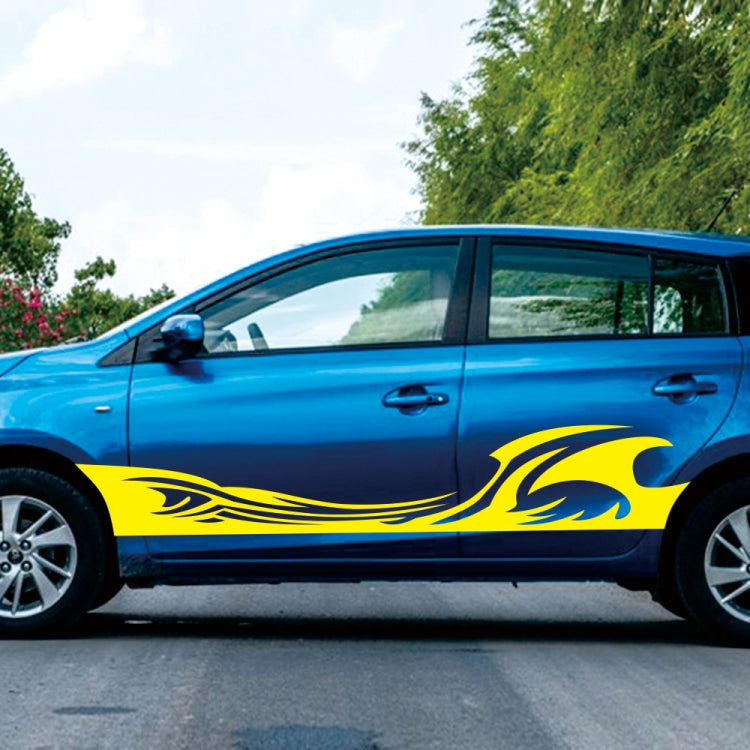 2 PCS/Set D-467 Waves Pattern Car Modified Decorative Sticker(Yellow) - Decorative Sticker by PMC TechLife | Online Shopping South Africa | PMC TechLife | Buy Now Pay Later Mobicred